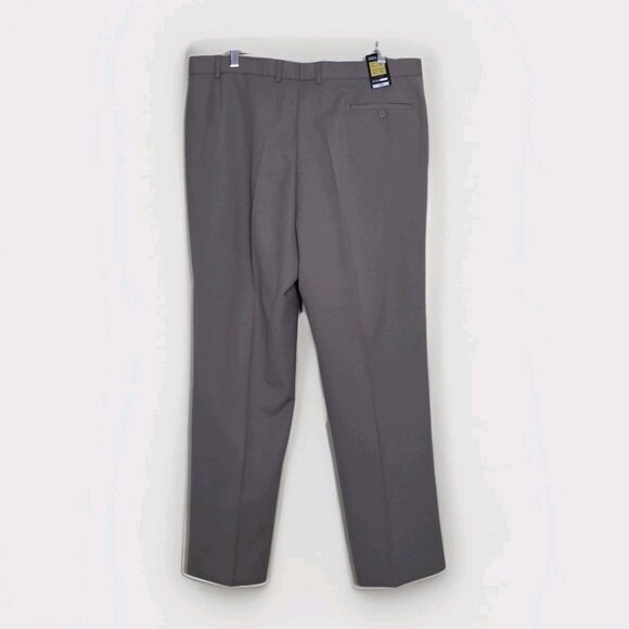 Marks Spencer Pants Mens 38 x 31 Beige Zip Wool Blend Pockets Classic Trousers - Picture 2 of 16